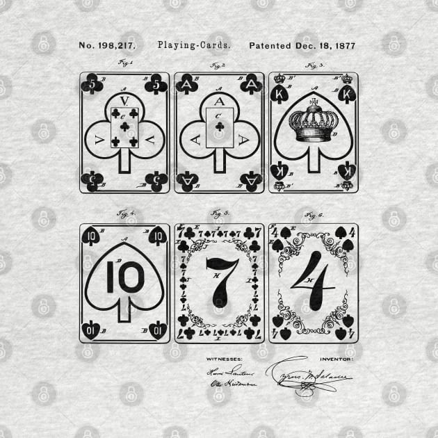 Vintage 1877 Playing Cards Patent Prints by MadebyDesign